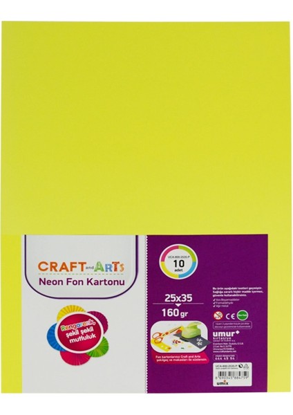 Craft&Arts Fon Kartonu Neon 25X35 10Lu Uca-800-2535-P