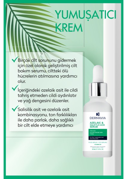 Azelaıc & Salıcylıc Acıd Serum Yağlı Eğilimli Cilt Tipleri Için Yüz Serumu 30 ml