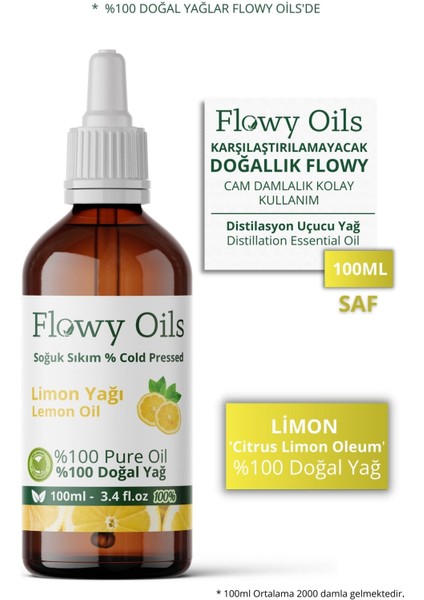 Limon Yağı %100 Doğal Bitkisel Uçucu Yağ Lemon Oil 100 ml