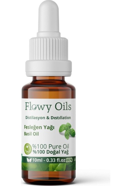 Flowy Fesleğen Yağı %100 Doğal Bitkisel Uçucu Yağ Basil Oil 10 ml
