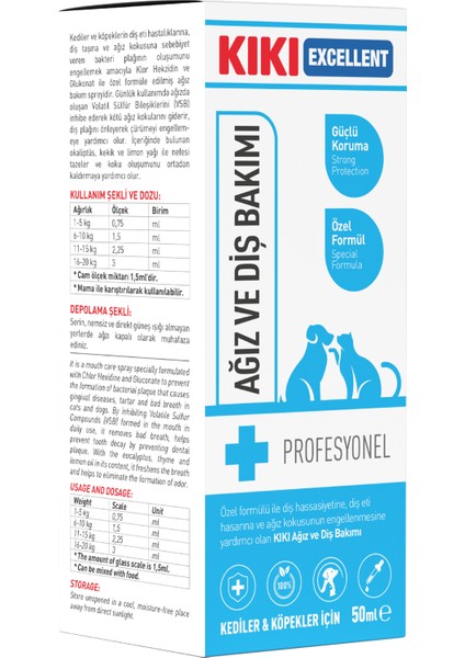 Kedi & Köpek Ağız ve Diş Bakımı 50 Ml. KCD105