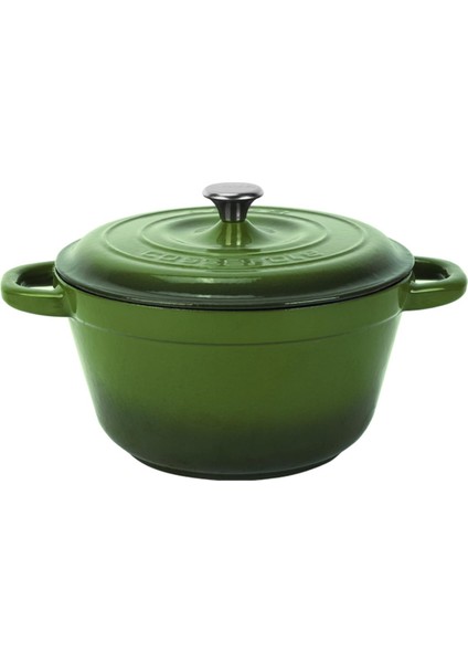 Döküm Yuvarlak Tencere Döküm Demir Kapak New Heritage Serisi ÇAP(Ø)24CM. - Yeşil