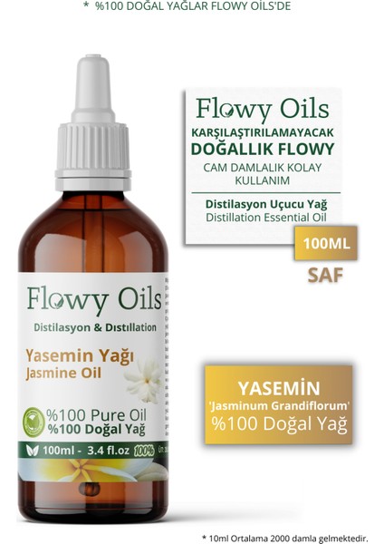 Yasemin Yağı %100 Doğal Bitkisel Uçucu Yağ Jasmine Oil 100 ml