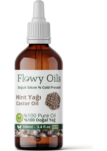 Flowy Oils Hint Yağı %100 Doğal Bitkisel Sabit Yağ Castor Oil 100 ml