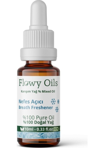 Flowy Oils  Karşım Uçucu Yağ Okaliptüs/nane %100 Doğal Bitkisel Uçucu Yağ Breath Freshener Oil 10 ml