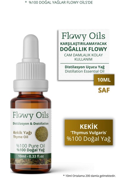 Kekik Yağı %100 Doğal Bitkisel Uçucu Yağ Thyme Oil 10 ml