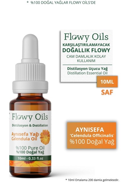 Flowy Oils Aynısefa Yağı %100 Doğal Bitkisel Uçucu Yağ Calendula Oil 10 ml