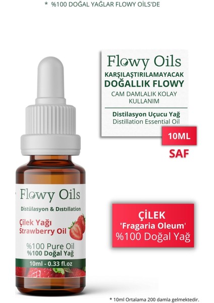 Flowy Oils Çilek Yağı %100 Doğal Bitkisel Uçucu Yağ Strawberry Oil 10 ml