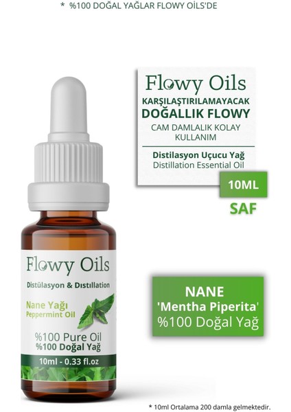 Flowy Oils Okaliptüs Yağı, Nane Yağı, Biberiye Yağı 3'lü  Set %100 Doğal Bitkisel Uçucu Yağ 10 ml