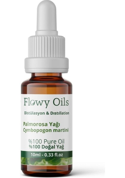 Flowy Oils Palmarosa Yağı %100 Doğal Bitkisel Uçucu Yağ Palmarosa Oil 10 ml