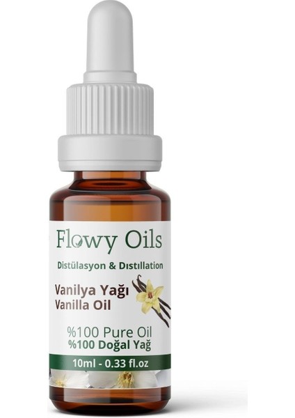 Flowy Oils Vanilya Yağı %100 Doğal Bitkisel Uçucu Yağ Vanilla Oil 10 ml