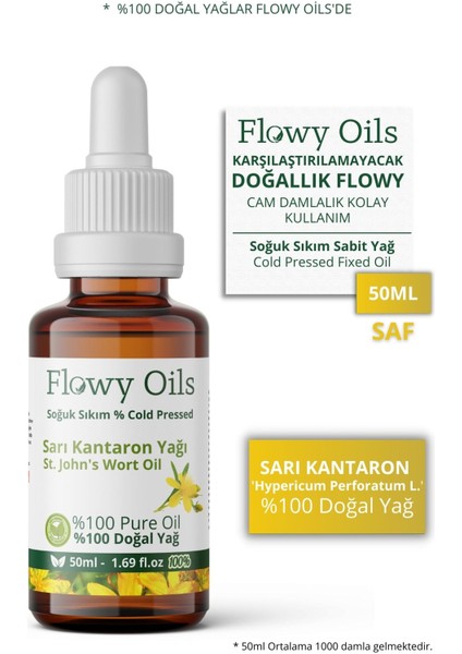 Sarı Kantaron Yağı %100 Doğal Bitkisel Sabit Yağ St. John's Wort Oil 50 ml