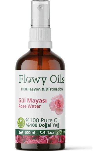 Flowy Oils Gül Mayası Suyu Aydınlatıcı Tonik %100 Tam Saf Doğal Yağlı 100ML