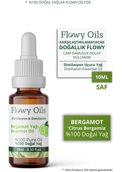 Flowy Oils Portakal Yağı, Limon Yağı, Bergamot Yağı 3'lü Narenciye Set %100 Doğal Bitkisel Uçucu Yağ 10 ml