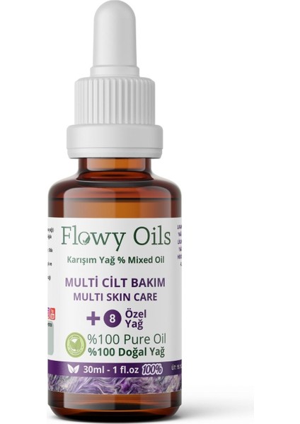 Flowy Oils Leke Karşıtı Cilt Bakım Yağı +5 Yağ Içeren %100 Doğal Karışım Antı Skin Care Oil 30ML