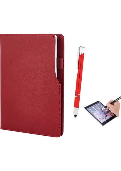 Enzo Termo Deri Not Defteri Touchpen Dokunmatik Uç Metal Tükenmez Kalemli Çizgili Defter