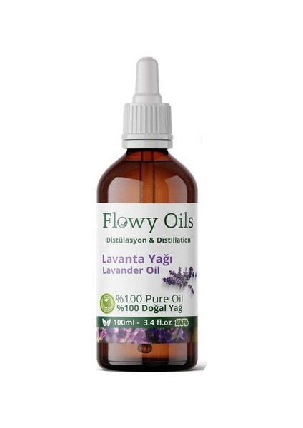 Flowy Oils Lavanta Yağı %100 Doğal Bitkisel Uçucu Yağ Lavender Oil 100 ml