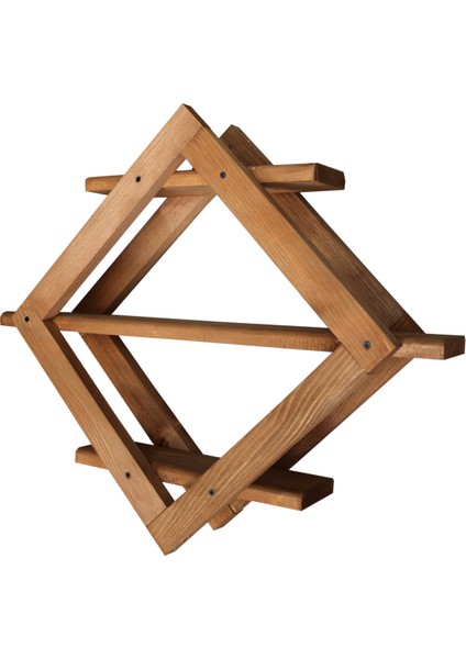 Prizma Ahşap Raf Ladin-Göknar Kendin Yap 59 x 50 x 13 cm SZN51-TEAK - - - -