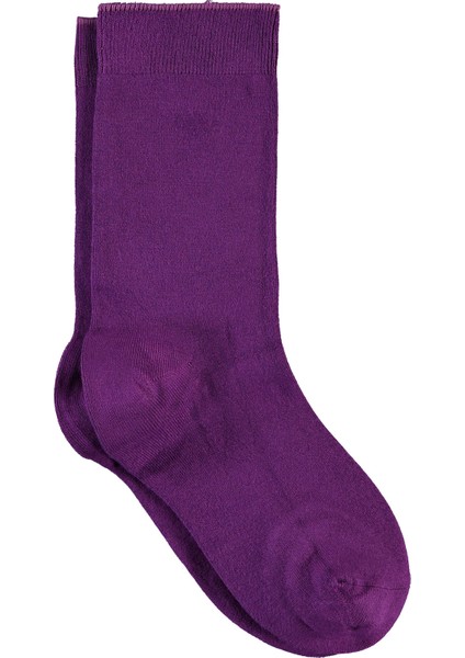 Kız Çocuk Bambu Soket Çorap 36-40 Numara Mor