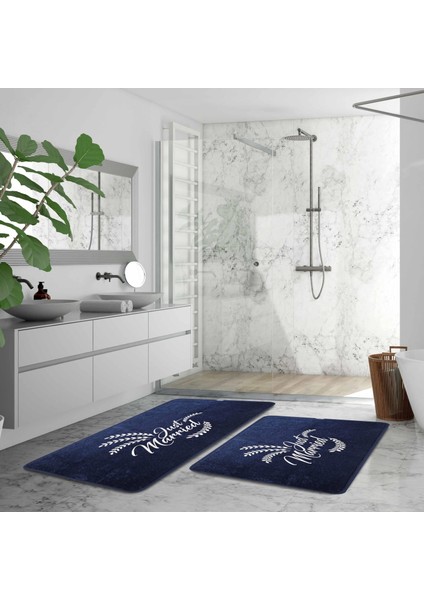 Just Married 2'li Banyo Paspas Takımı