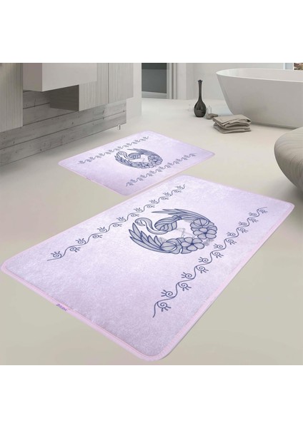 Flamingo Desen 2'li Banyo Paspas Takımı