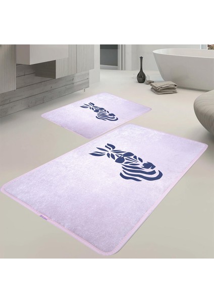 Zebra Desen 2'li Banyo Paspas Takımı