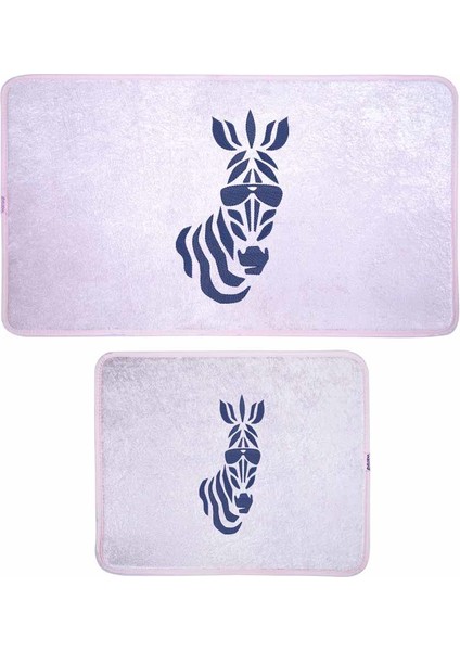 Zebra Desen 2'li Banyo Paspas Takımı