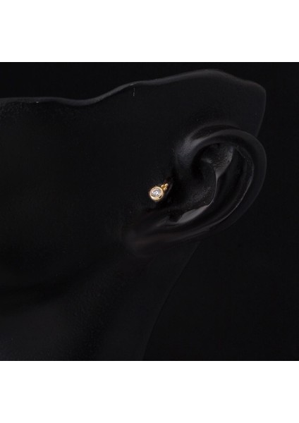 14 Ayar Altın Göz Tektaş Tragus Küpe