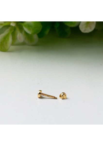 14 Ayar Altın Göz Tektaş Tragus Küpe