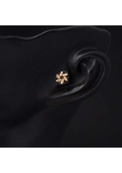 14 Ayar Altın Piercing Tragus Küpe