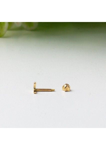 14 Ayar Altın Tragus Piercing Küpe