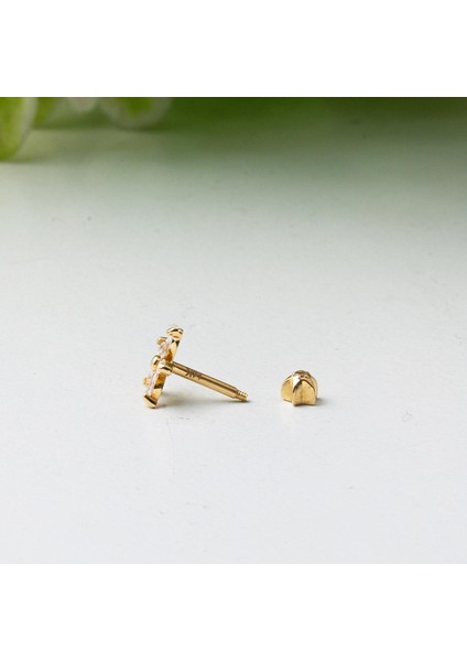 14 Ayar Altın Yıldızlı Tragus Küpe