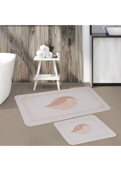 Yaprak Desen 2'li Banyo Paspas Takımı