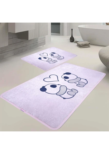 Panda Desen 2li Banyo Paspas Takımı