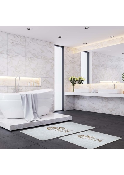 Melek Desen 2li Banyo Paspas Takımı