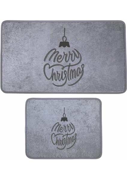 Merry Christmas 2'li Banyo Paspas Takımı