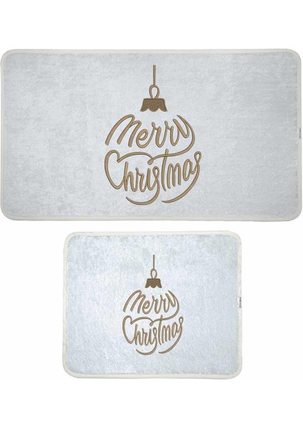 Merry Christmas 2'li Banyo Paspas Takımı