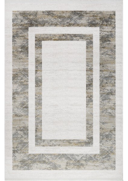 Bernetta Antrasit Geometrik Makine Salon Halısı Yolluk
