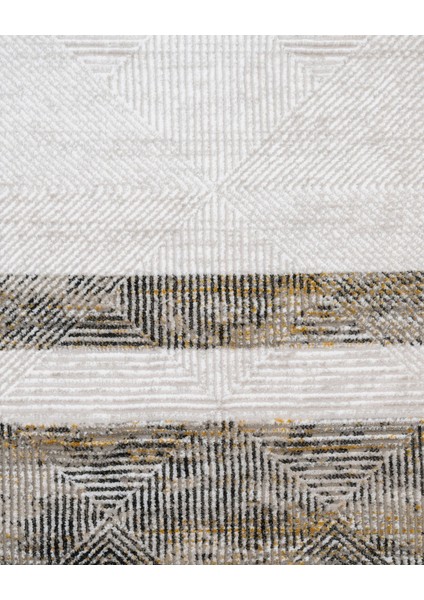 Bernetta Antrasit Geometrik Makine Salon Halısı Yolluk