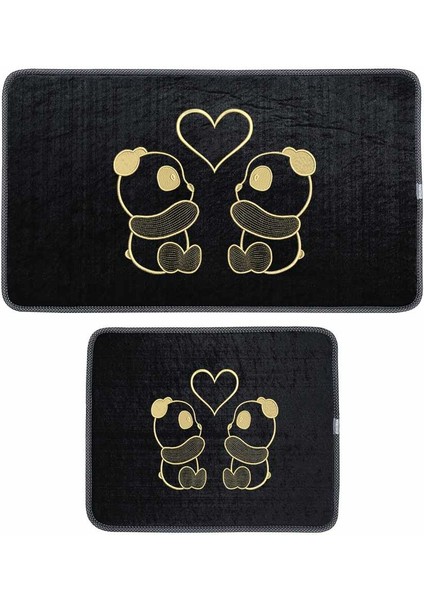 Panda Desen 2li Banyo Paspas Takımı
