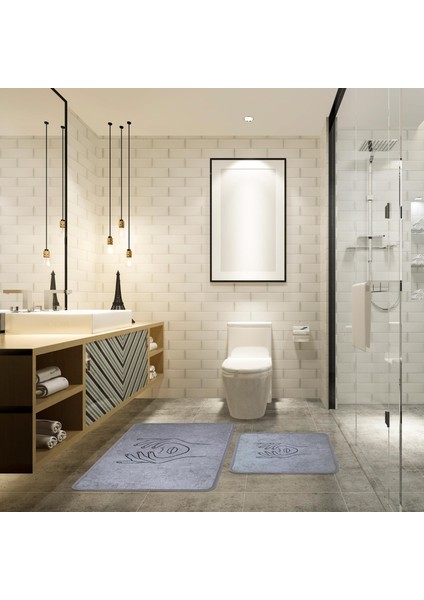 Gizli Yüz 2li Banyo Paspas Takımı