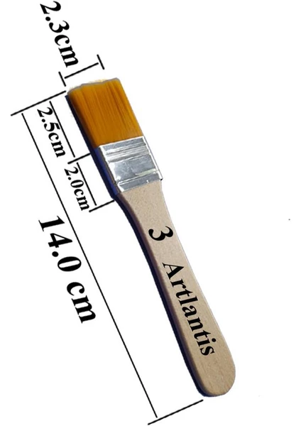 Zemin Fırçası 3 Numara Sentetik Ipek Uçlu Kıl Akrilik Guaj Yağlı Boya Fırçası Zemin Fırça No:3 1 Adet