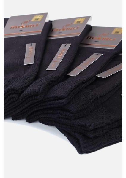 Erkek Bambu Kutulu 6 Çift Siyah Uzun Konç Çorap - M-62500-S