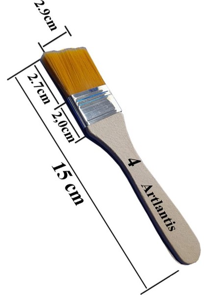 Zemin Fırçası 4 Numara Sentetik Ipek Uçlu Kıl Akrilik Guaj Yağlı Boya Fırçası Zemin Fırça No:4 1 Adet