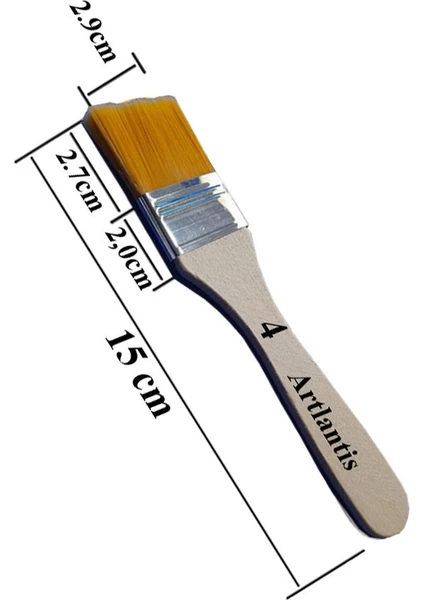 Zemin Fırçası 4 Numara Sentetik Ipek Uçlu Kıl Akrilik Guaj Yağlı Boya Fırçası Zemin Fırça No:4 1 Adet