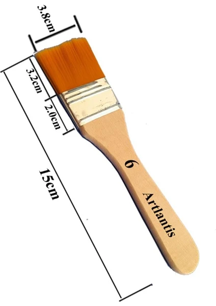 Zemin Fırçası 6 Numara Sentetik Ipek Uçlu Kıl Akrilik Guaj Yağlı Boya Fırçası Zemin Fırça No:6 1 Adet
