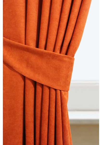 Kiremit Petek Kadife Dokulu Fon Perde Düz Dikişli Ekstrafor Büzgü 1.sınıf Kalite modelleri