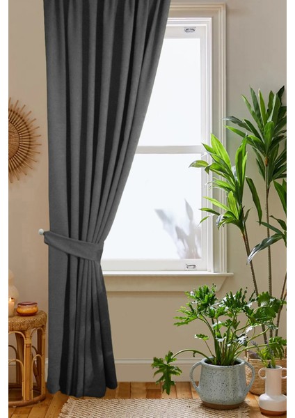 Antrasit Gri Petek Kadife Dokulu Fon Perde Düz Dikişli Ekstrafor Büzgü 1.sınıf Kalite fiyatları