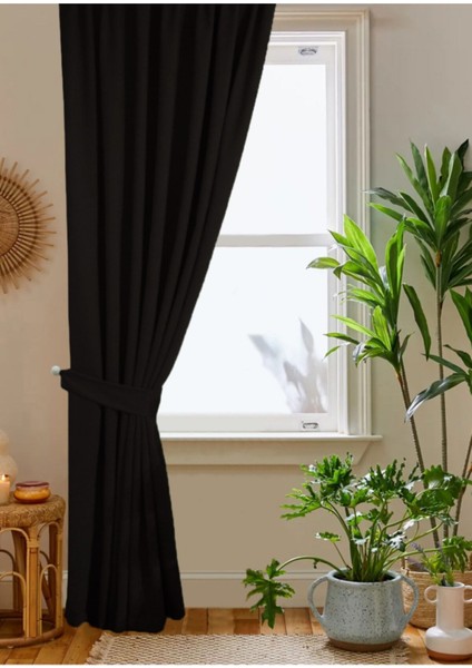 Siyah Petek Kadife Dokulu Fon Perde Düz Dikişli Ekstrafor Büzgü 1.sınıf Kalite fiyatları