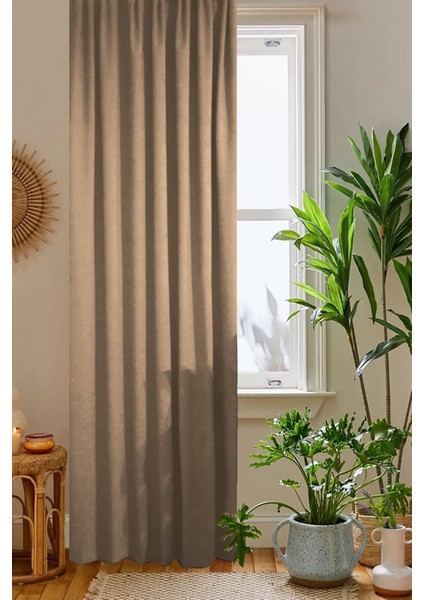 Petek Kadife Dokulu Fon Perde 150X270 Düz Dikişli Ekstrafor Büzgü